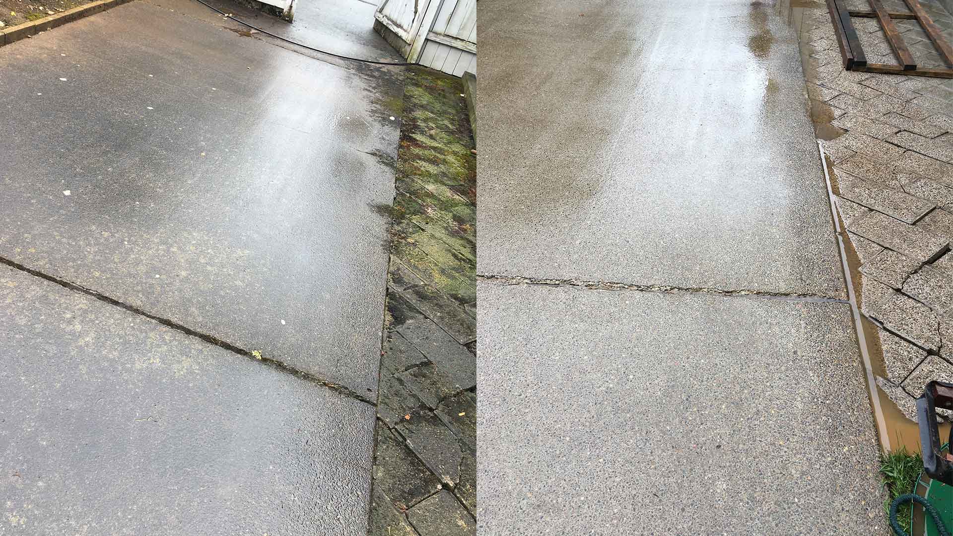 before and after concrete cleaning albany or