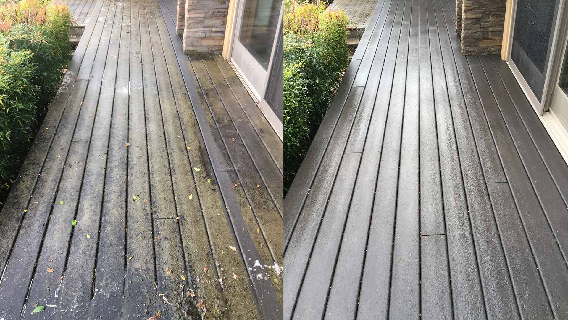 before and after deck cleaning albany or